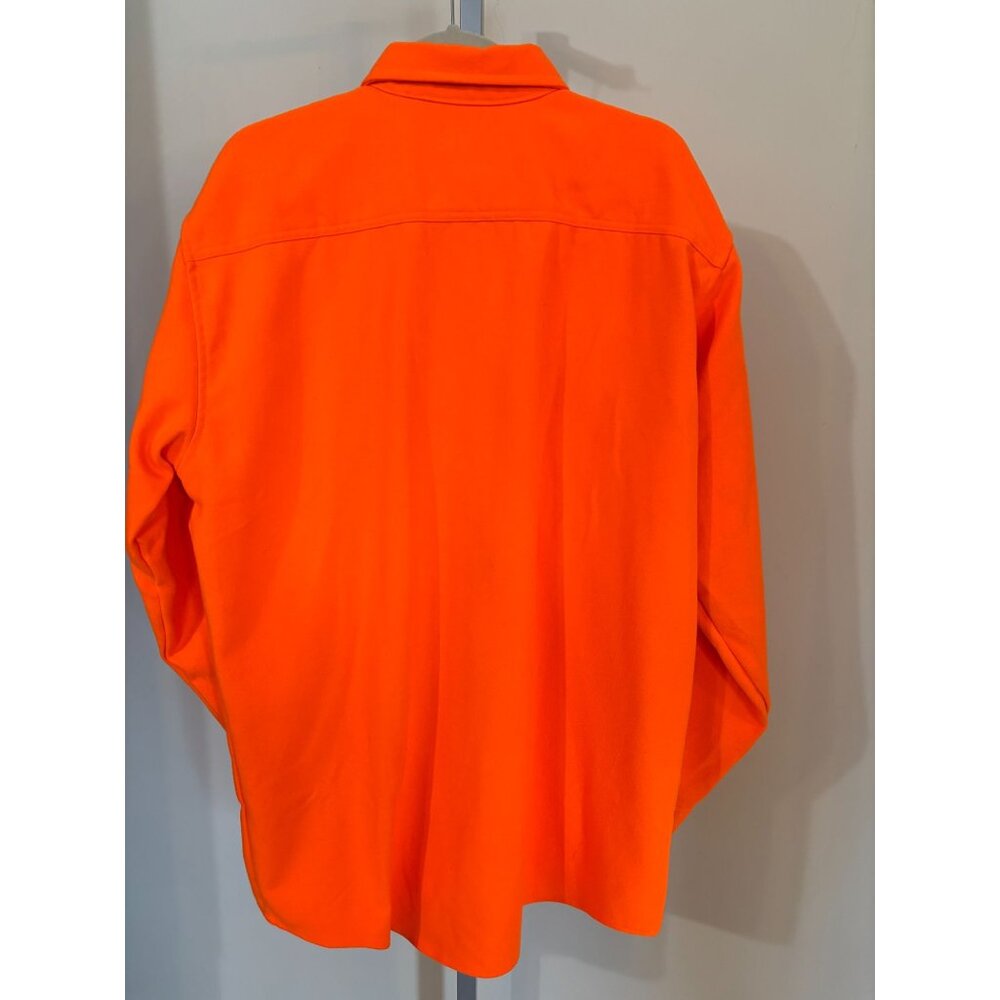 Cabelas Mens Flannel Shirt Bright Orange Hunting Heavyweight Outdoors Large Tall - Picture 8 of 11